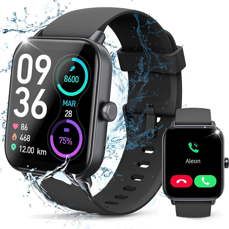 CANDY Smart Watches for Men Women 1.8 Alexa Built in Fitness Tracker Watch with Bluetooth Calls IP68 CANDY Waterproof Heart Rate Sleep SpO2 Stress