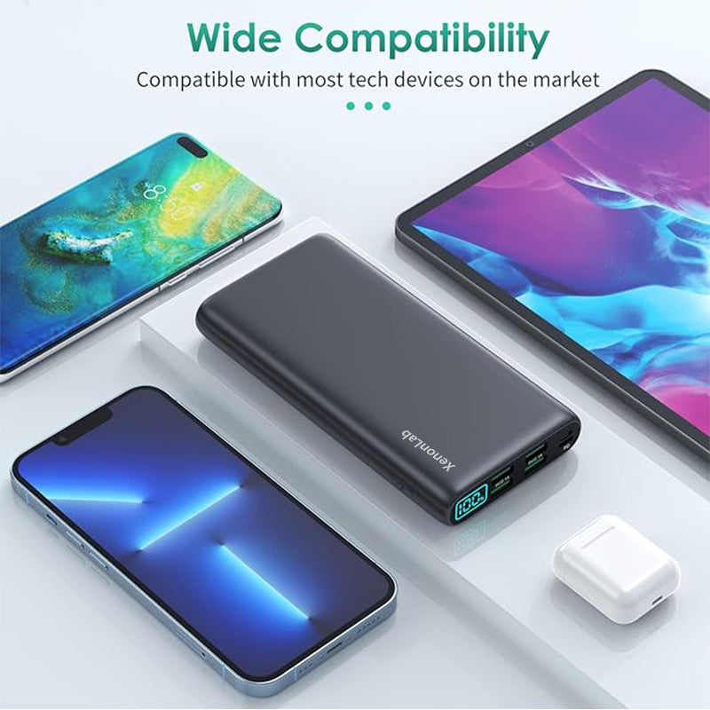 XenonLab Portable Charger 38800mAh,LCD Display Power Bank,5 USB Outputs Battery Pack Backup, USB-C in&out Dual Input Phone Charging Compatible with iPhone 16/15/14/13 Pro/12,Android Samsung Galaxy Pixel Nexus