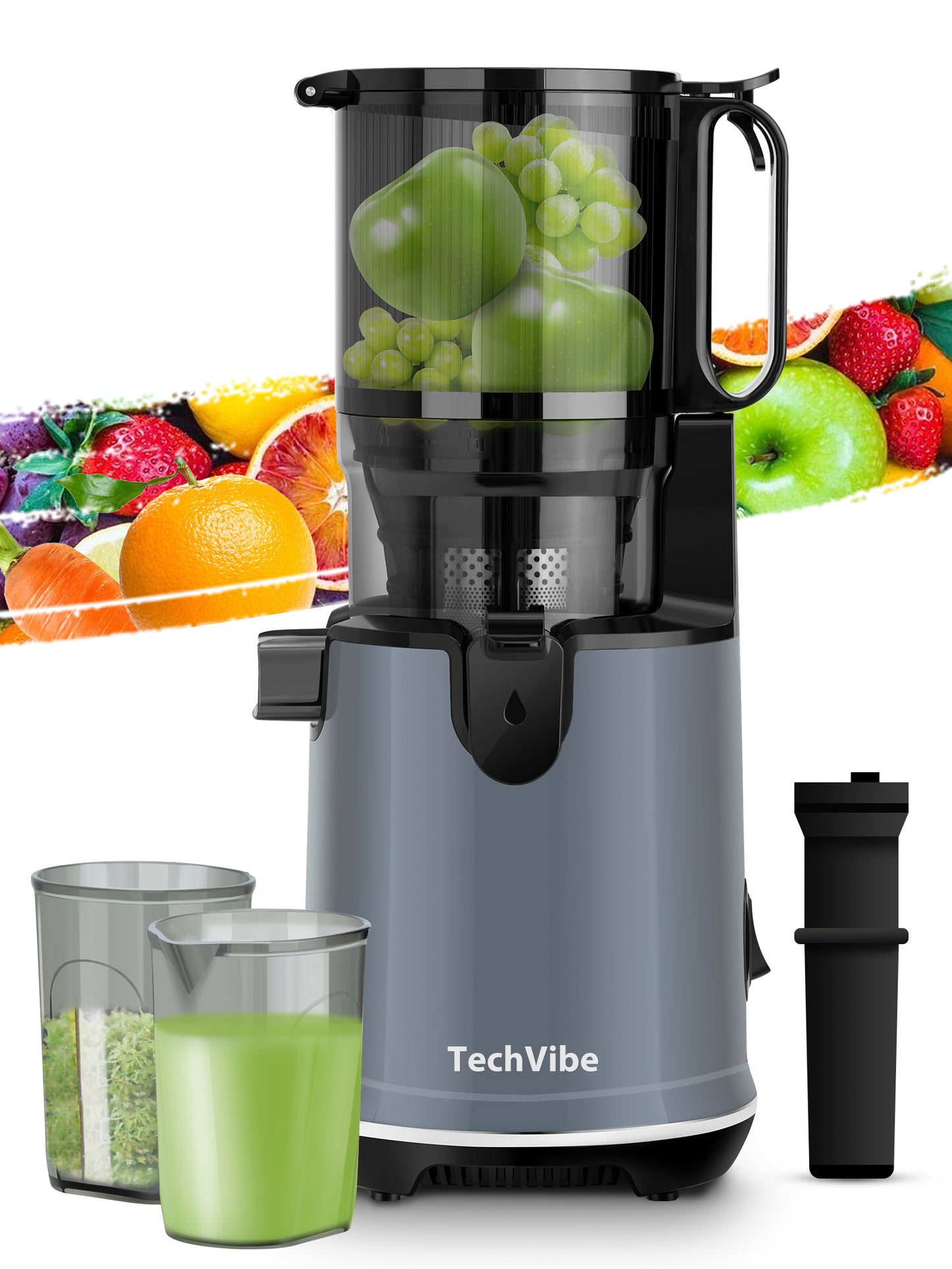 TechVibe Masticating Juicer-Grey