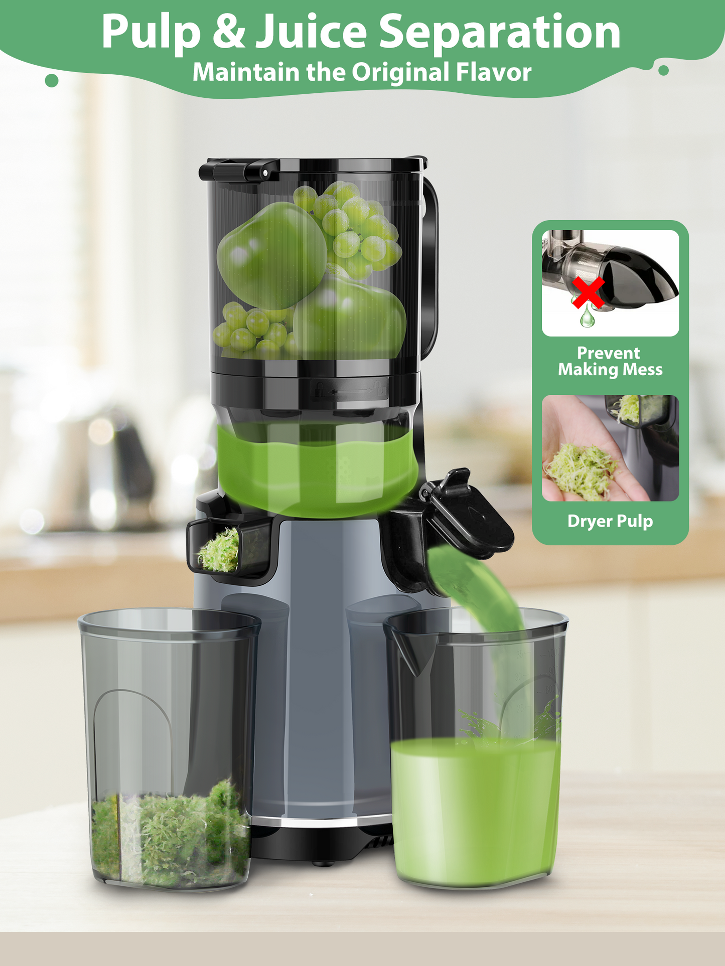 TechVibe Masticating Juicer-Grey